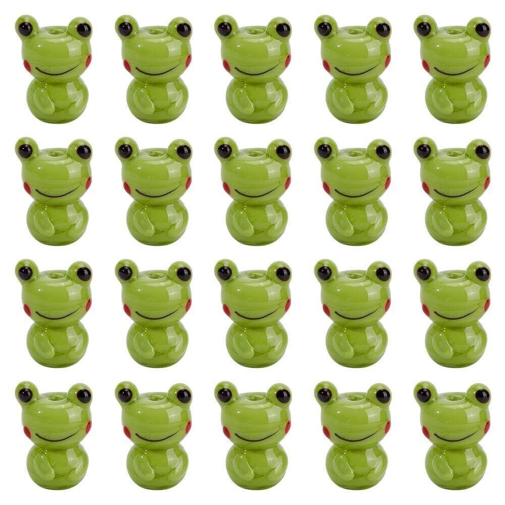 3995 20 Pcs Frog Glass Beads Spacer Loose Handmade Glass Lampwork Beads